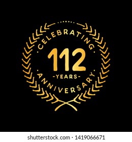112 years design template. 112nd vector and illustration.