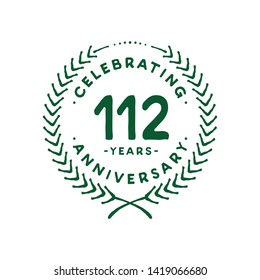 112 years design template. 112nd vector and illustration.