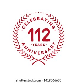112 years design template. 112nd vector and illustration.