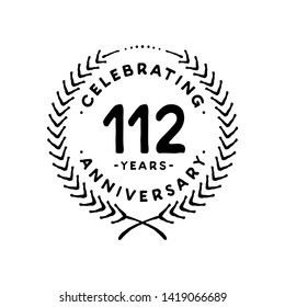 112 years design template. 112nd vector and illustration.
