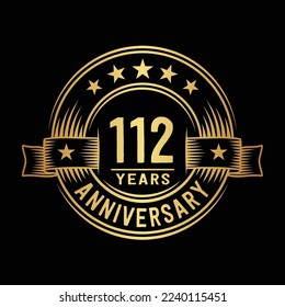 112 years logo design template. 112th anniversary vector and illustration.