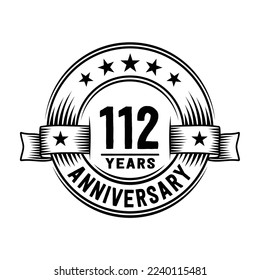 112 years logo design template. 112th anniversary vector and illustration.