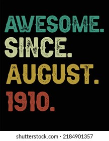 112th Birthday Vintage Legends Born In August 1910 112 Years Old Retro Birthday Ideas