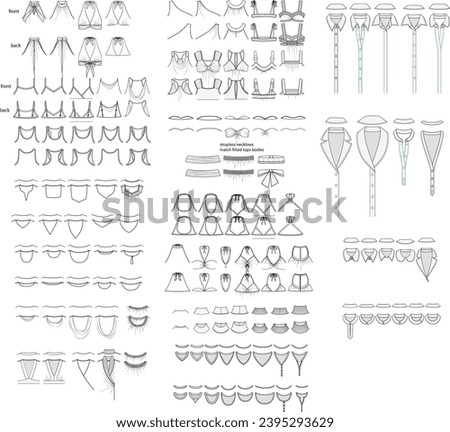 113 piece font and back different neckline styles