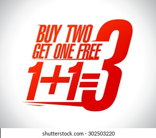 1+1=3 sale design illustration.