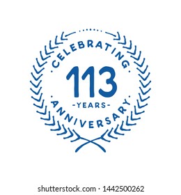 113 years design template. 113rd vector and illustration.
