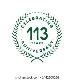 113 years design template. 113rd vector and illustration.