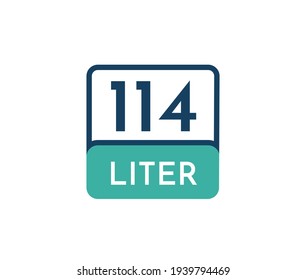 114 liters icon vector illustration