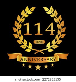 114 th Anniversary logo template illustration. suitable for you