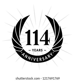 114 years anniversary. Elegant anniversary design. 114 years logo.