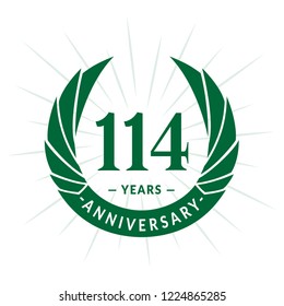 114 years anniversary. Elegant anniversary design. 114 years logo.