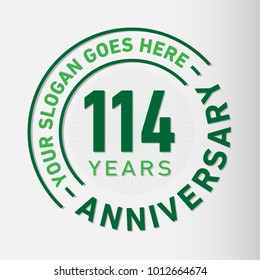 114 years anniversary logo template. Vector and illustration.