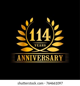 114 years anniversary logo template.
