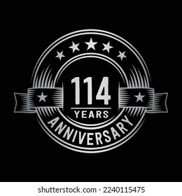 114 years logo design template. 114th anniversary vector and illustration.