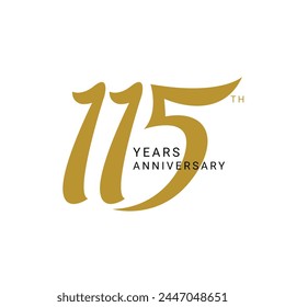 115 Logo, 115 Years Anniversary Logo, Vector Template Design element for invitation  and greeting card illustration.