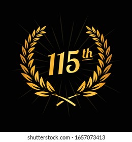 115 years anniversary celebration design template. 115th anniversary logo. Vector and illustration.