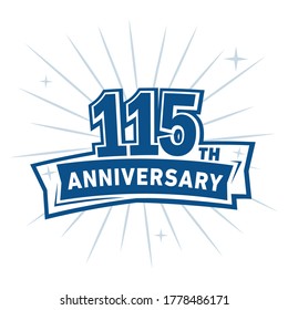 115 years anniversary celebration logo. 115th design template. Vector and illustration.