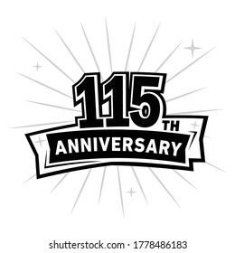 115 years anniversary celebration logo. 115th design template. Vector and illustration.