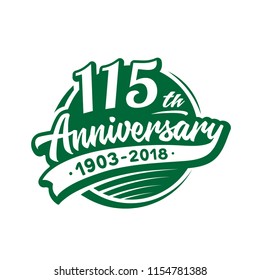 115 years anniversary design template. Vector and illustration. 115th logo.