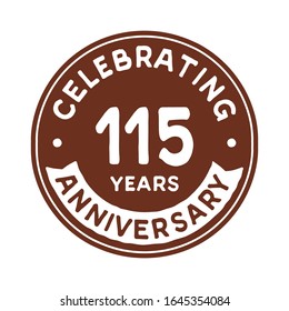 115 years anniversary logo template. Vector and illustration.