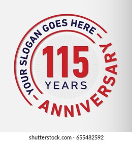 115 years anniversary logo template. Vector and illustration.
