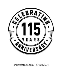 115 years anniversary logo template. Vector and illustration.