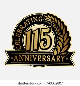 115 years anniversary logo template. Vector and illustration.