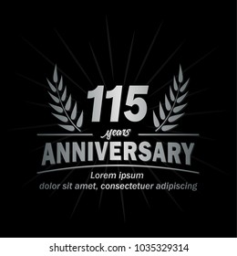 115 years anniversary logo. Vector and illustration.