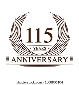 115 years design template. 115th anniversary. Vector and illustration.
