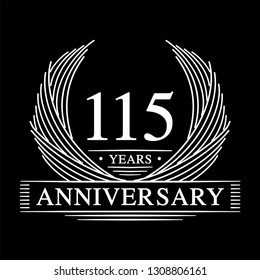115 years design template. 115th anniversary. Vector and illustration.