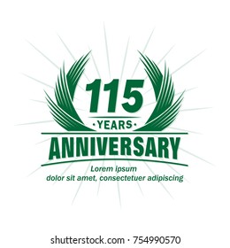 115 years design template. Anniversary vector and illustration template.