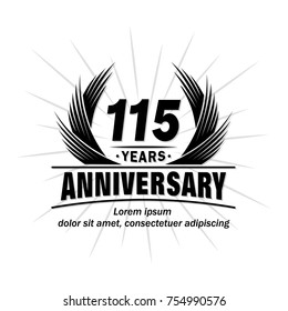 115 years design template. Anniversary vector and illustration template.