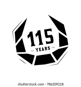 115 years design template. Anniversary vector and illustration template.