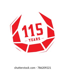 115 years design template. Anniversary vector and illustration template.