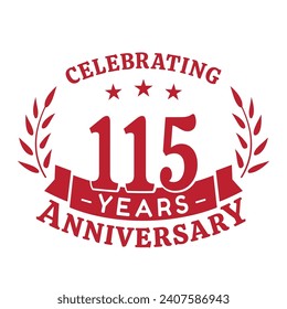 115th anniversary celebration design template. 115 years vector and illustration.