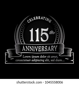115th anniversary design template. Vector and illustration.