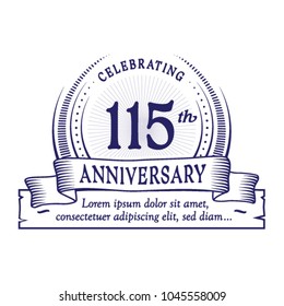 115th anniversary design template. Vector and illustration.