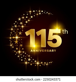 115th Anniversary Template Design Concept for Birthday Celebration Event. Logo Vector Template