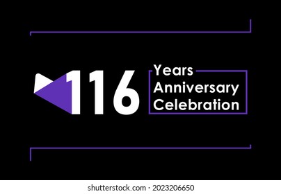116 Years Anniversary Celebration Vector Template Design