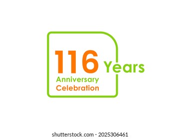 116 years anniversary celebration Vector Template Design Illustration