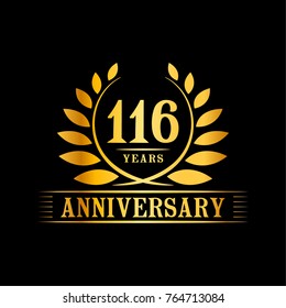 116 years anniversary logo template.