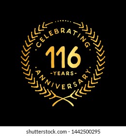 116 years design template. 116th vector and illustration.