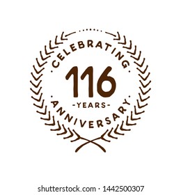 116 years design template. 116th vector and illustration.