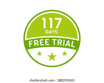 117 days free trial. 117 day Free trial badges