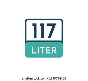 117 liters icon vector illustration