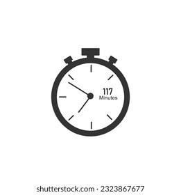 117 minutes timers Clocks, Timer 117 min icon.