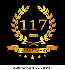 Ilustración de la plantilla del logotipo del 117 aniversario. adecuado para usted