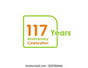 117 years anniversary celebration Vector Template Design Illustration