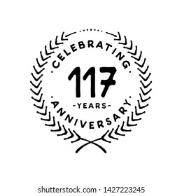 117 Years Design Template. 117th Vector And Illustration.