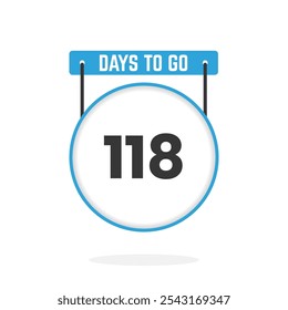 118 Days Left Countdown for sales promotion. 118 days left to go Promotional sales banner